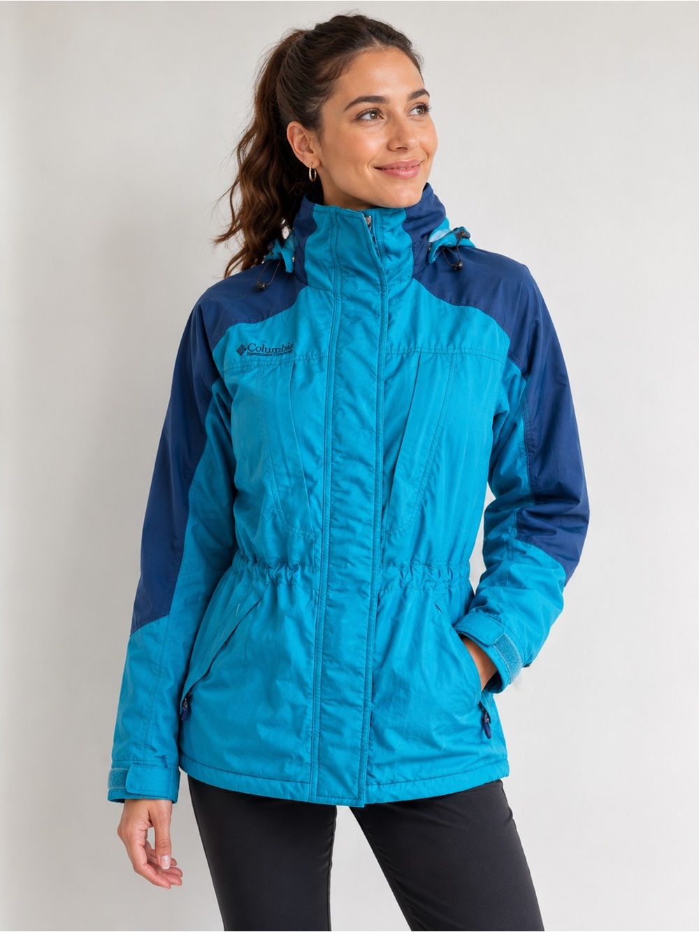 Columbia Double Whammy Jacket Women’s Medium Teal Blue 2-in-1 Winter Coat